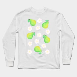 Pear floral pattern painted with gouache Long Sleeve T-Shirt